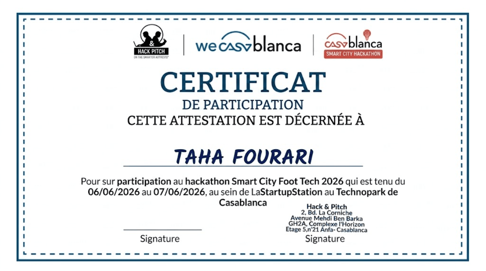 Selected & Presented Project certificate